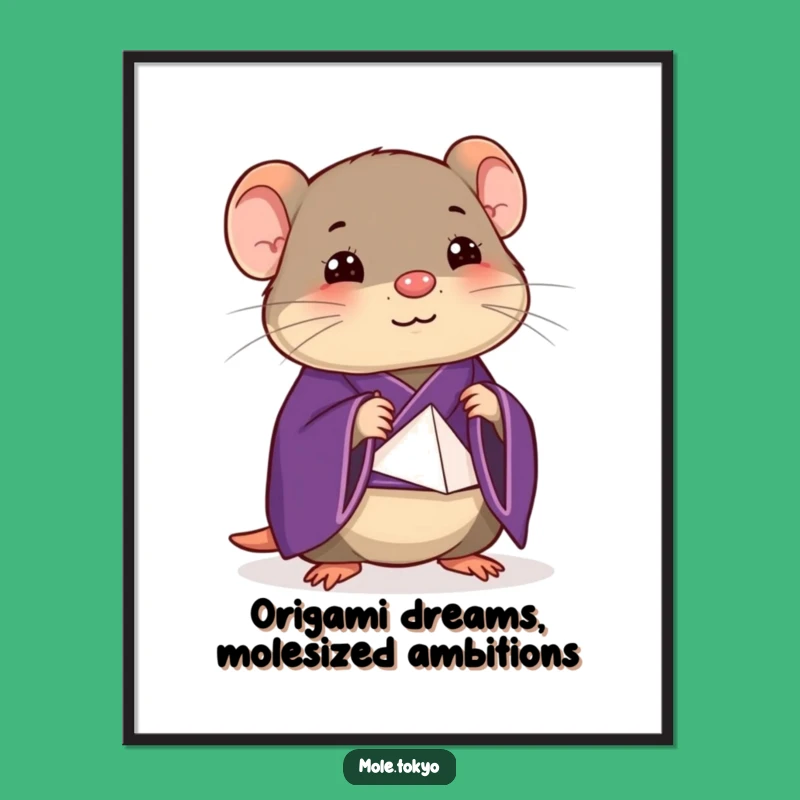 Free Printable Wall Art: Happy Mole Origami Artist Downloadable Decor