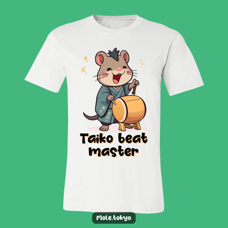 Funny Mole Taiko Drummer T-Shirt: Kimono Style, Energetic Gift