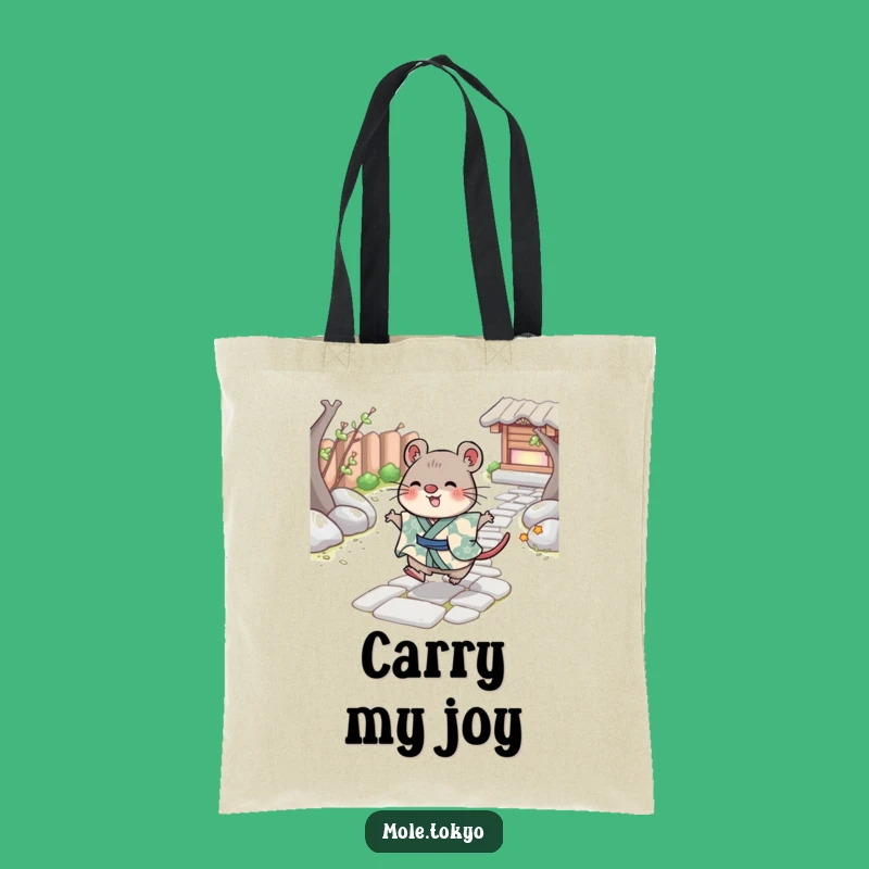 Funny Cheerful Mole Tote Bag: Kimono Skipper, Playful Path Gift